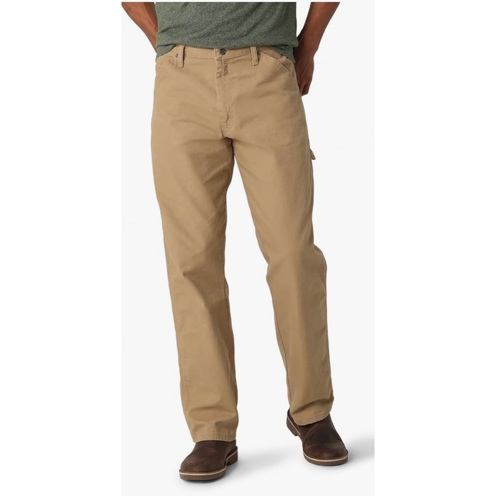 Wrangler Authentics Mens Carpenter Pants Khaki‎ Tan Canvas 10ZM400AO 42x29 NWT